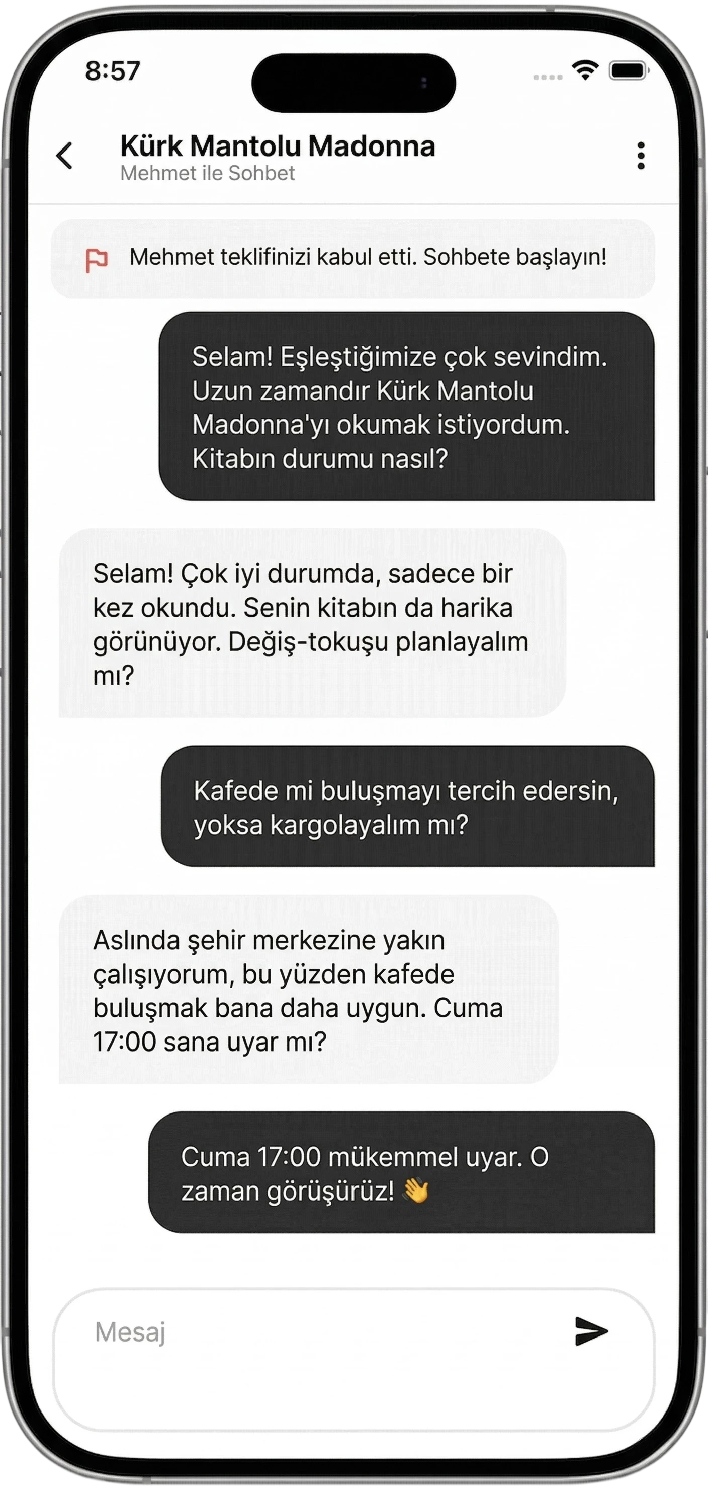 3. Sohbet Et ve Kendi Yönteminle Takası Tamamla